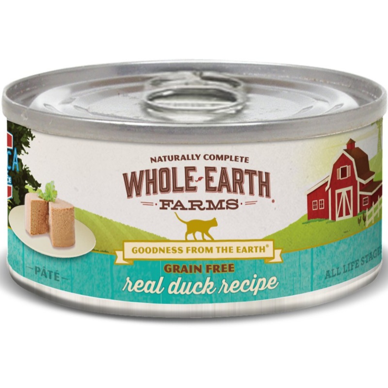 Whole Earth Farms - All Cat Breeds, All Life Stages Grain Free Duck Recipe Canned Cat Food