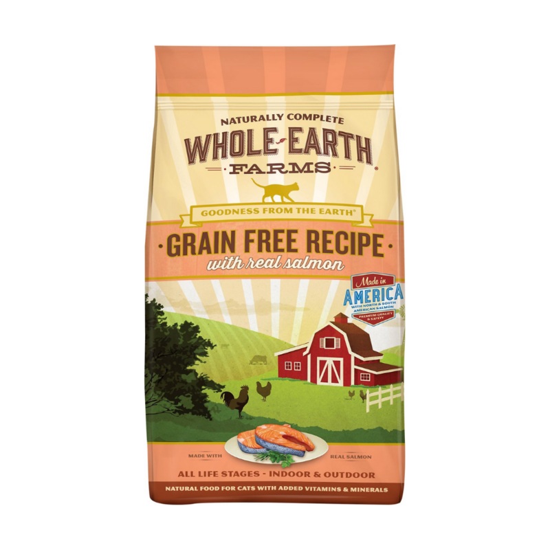 Whole Earth Farms - All Cat Breeds, All Life Stages Grain-Free, Real Salmon Recipe Dry Cat Food