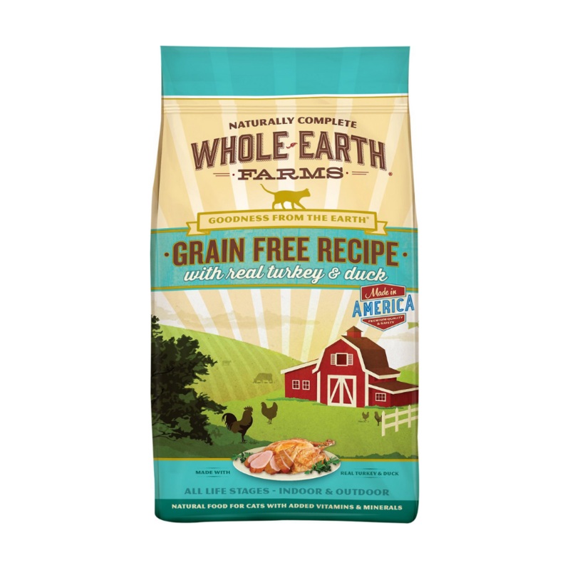 Whole Earth Farms - All Cat Breeds, All Life Stages Grain-Free, Real Turkey and Duck Recipe Dry Cat Food