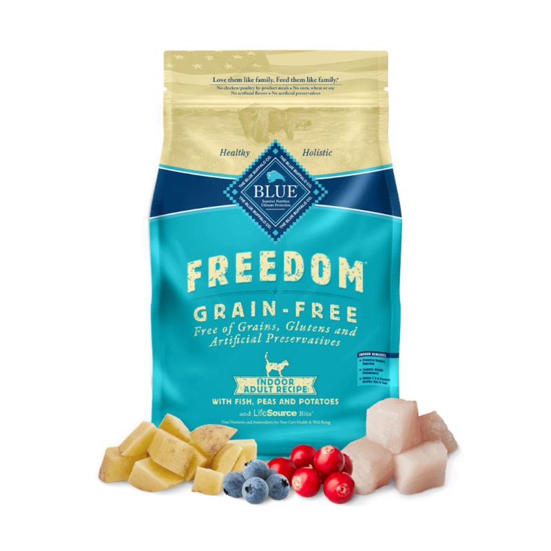 Blue Buffalo Freedom - Indoor Breed, Adult Cat Grain-Free Fish Recipe Dry Cat Food