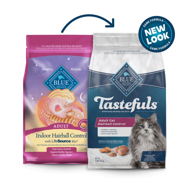 Blue Buffalo Indoor Hairball Control - Indoor Breeds, Adult Cat Chicken and Brown Rice Dry Cat Food