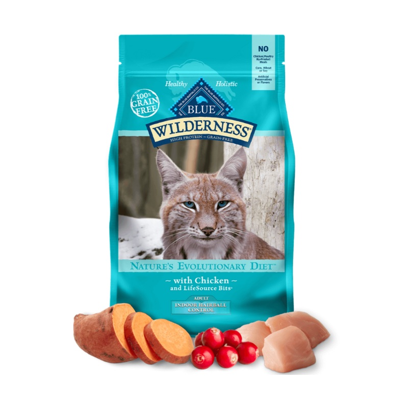 Blue Buffalo Wilderness - Indoor Breed, Adult Cat Hairball Control, Chicken Recipe Dry Cat Food
