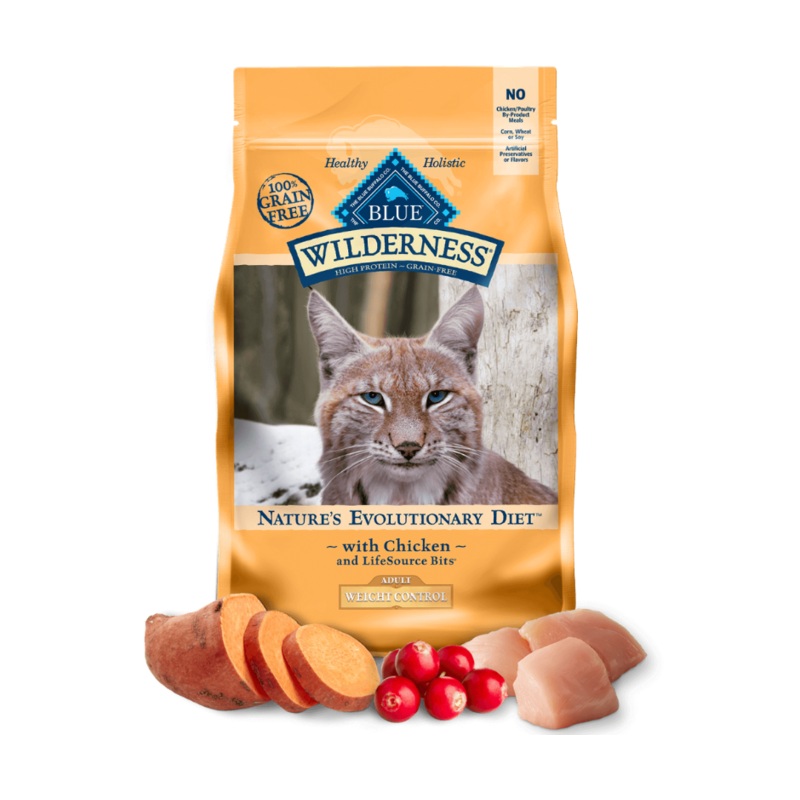 Blue Buffalo Wilderness - Overweight, Adult Cat Weight Control, Grain-Free Chicken Recipe Dry Cat Food
