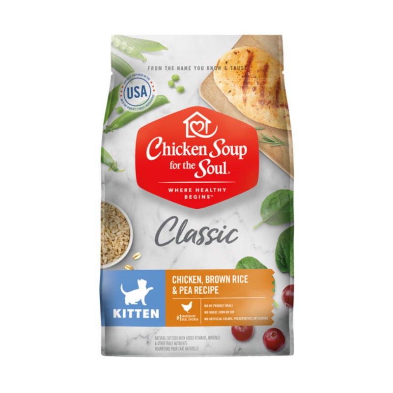 Chicken Soup for the Soul - All Breeds, Kitten Chicken, Brown Rice & Pea Recipe Dry Cat Food