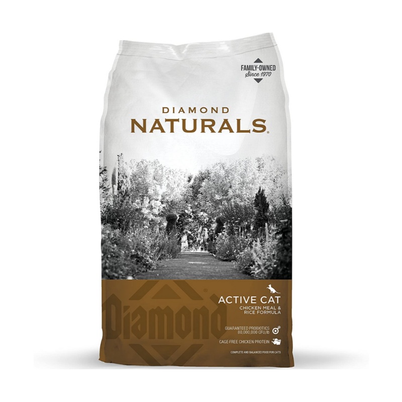 Diamond Naturals - Active Cats, All Life Stages Chicken Meal and Rice Formula Dry Cat Food