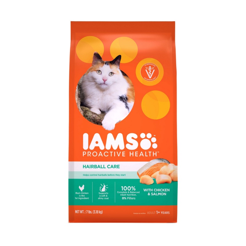Iams Proactive Health - All Breeds, Adult Cat Hairball Care, Chicken and Salmon Recipe Dry Cat Food