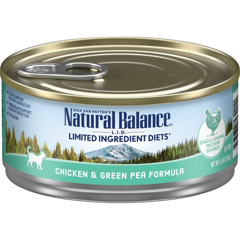 Natural Balance, LID Limited Ingredient Diets - All Breeds, Adult Cat Chicken & Green Pea Recipe Canned Cat Food