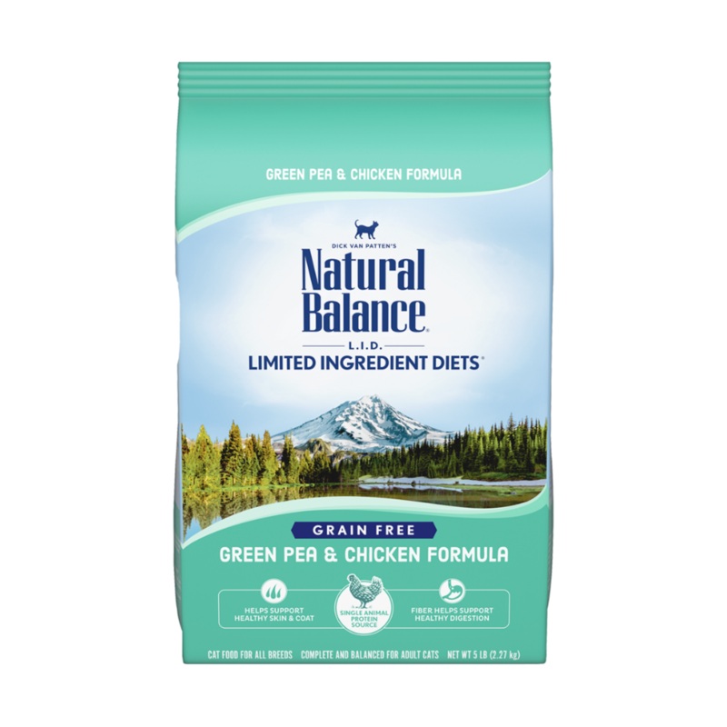 Natural Balance LID Limited Ingredient Diets - All Breeds, Adult Cat Green Pea & Chicken Formula Dry Cat Food