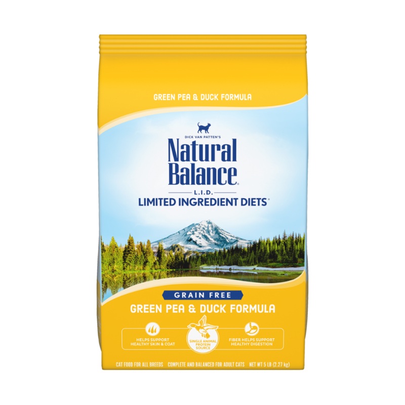 Natural Balance, LID Limited Ingredient Diets - All Breeds, Adult Cat Green Pea & Duck Formula Dry Cat Food