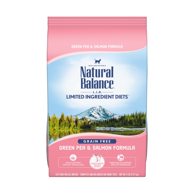 Natural Balance, LID Limited Ingredient Diets - All Breeds, Adult Cat Green Pea & Salmon Formula Dry Cat Food