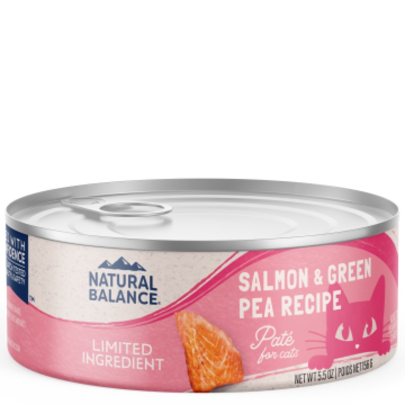 Natural Balance, LID Limited Ingredient Diets - All Breeds, Adult Cat Salmon & Green Pea Recipe Canned Cat Food