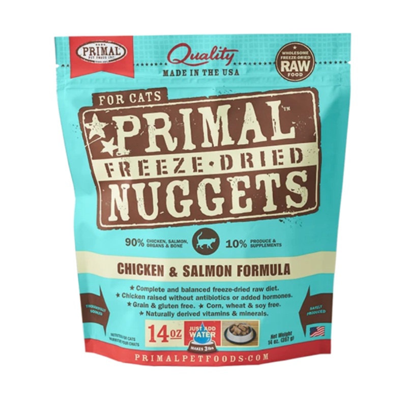 Primal Pet Foods Inc - All Cat Breeds, All Life Stages Raw, Freeze-Dried, Chicken and Salmon Formula Dry Cat Food