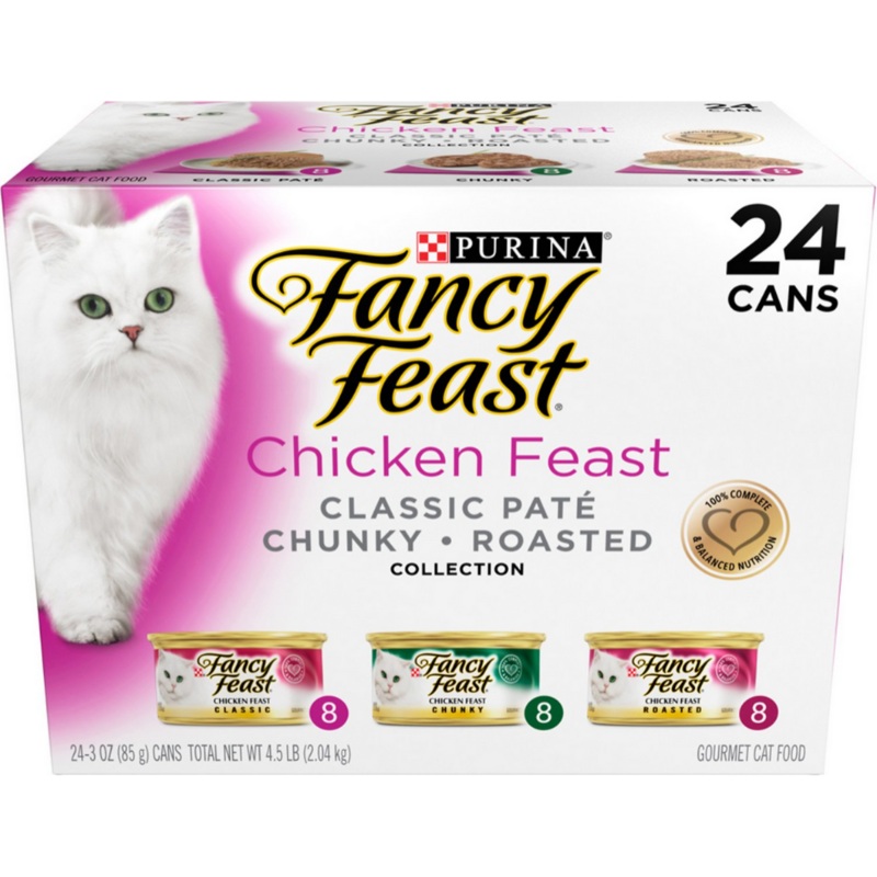 Purina Fancy Feast - All Breeds, Adult Cat Chicken Feast, Variety Pack Canned Cat Food