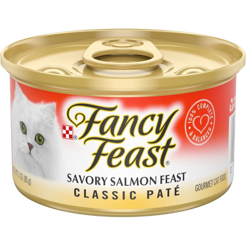 Purina Fancy Feast - All Breeds, Adult Cat Classic Pat Savory Salmon Recipe Canned Cat Food