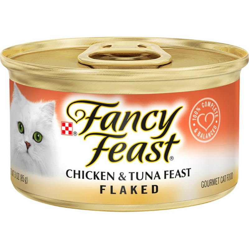 Purina Fancy Feast - All Breeds, Adult Cat Flaked Chicken & Tuna Recipe Canned Cat Food