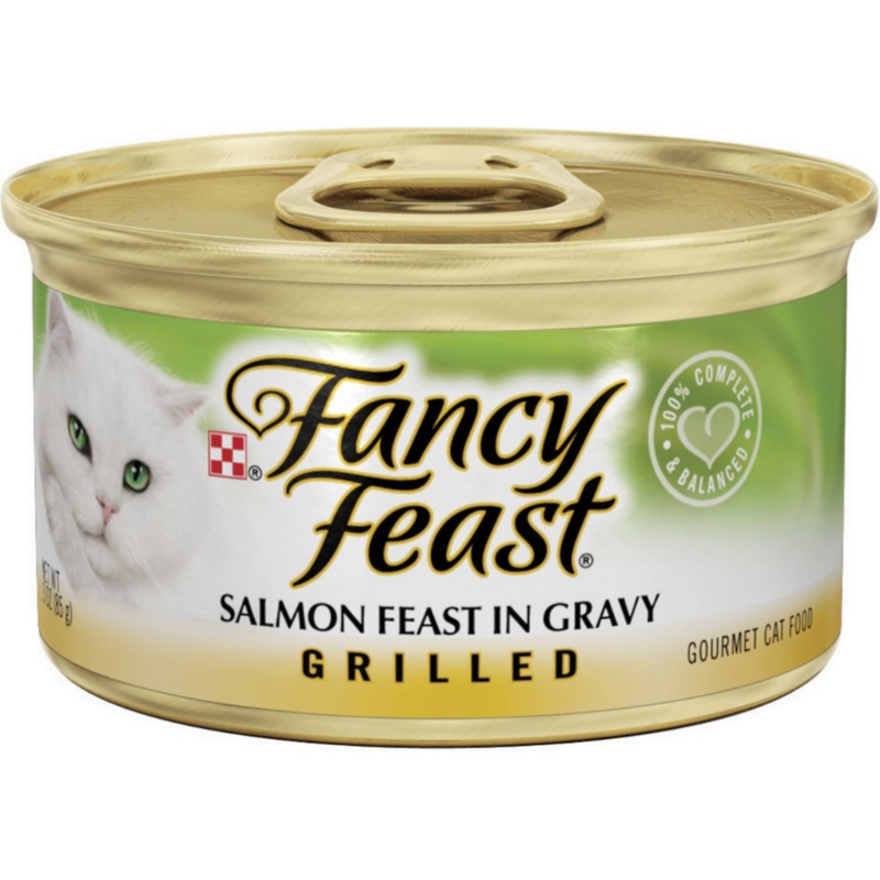 Purina Fancy Feast - All Breeds, Adult Cat Grilled Salmon in Gravy Recipe Canned Cat Food