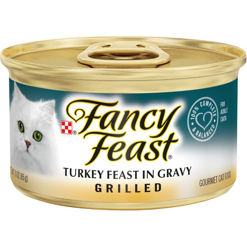 Purina Fancy Feast - All Breeds, Adult Cat Grilled Turkey in Gravy Recipe Canned Cat Food