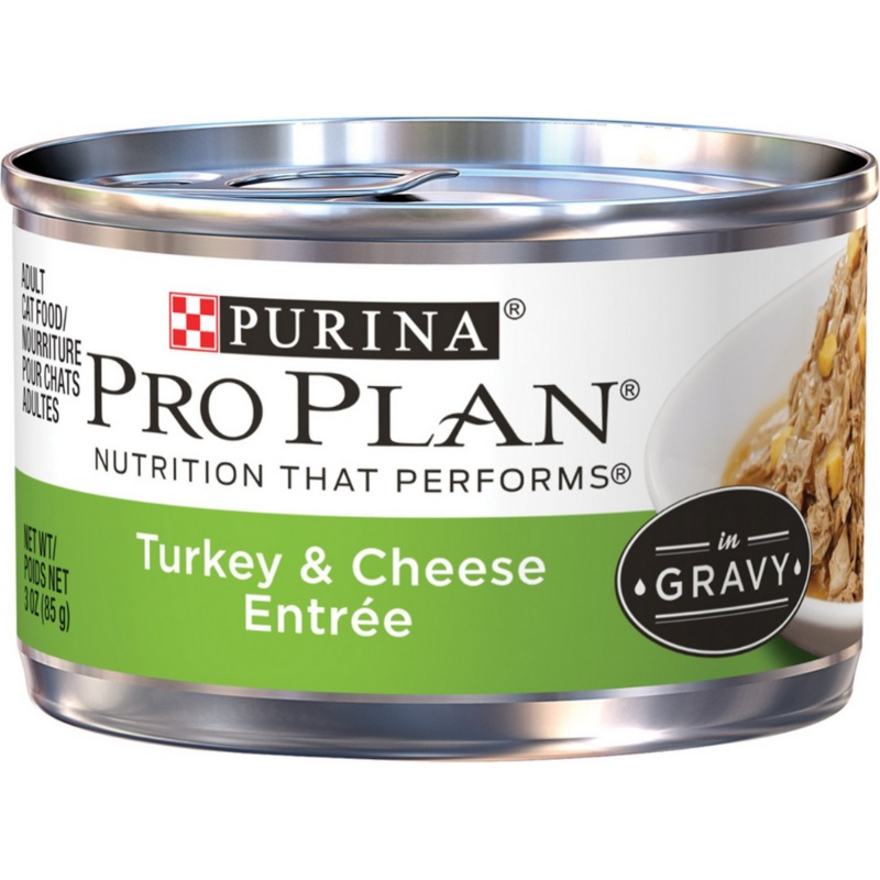 Purina Pro Plan - All Breeds, Adult Cat Turkey & Cheese Entre in Gravy Canned Cat Food