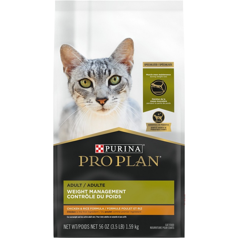 Purina Pro Plan - All Breeds, Adult Cat Weight Management Chicken & Rice Recipe Dry Cat Food