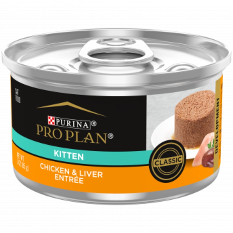 Purina Pro Plan - All Breeds, Kitten Chicken & Liver Entre Classic Recipe Canned Cat Food