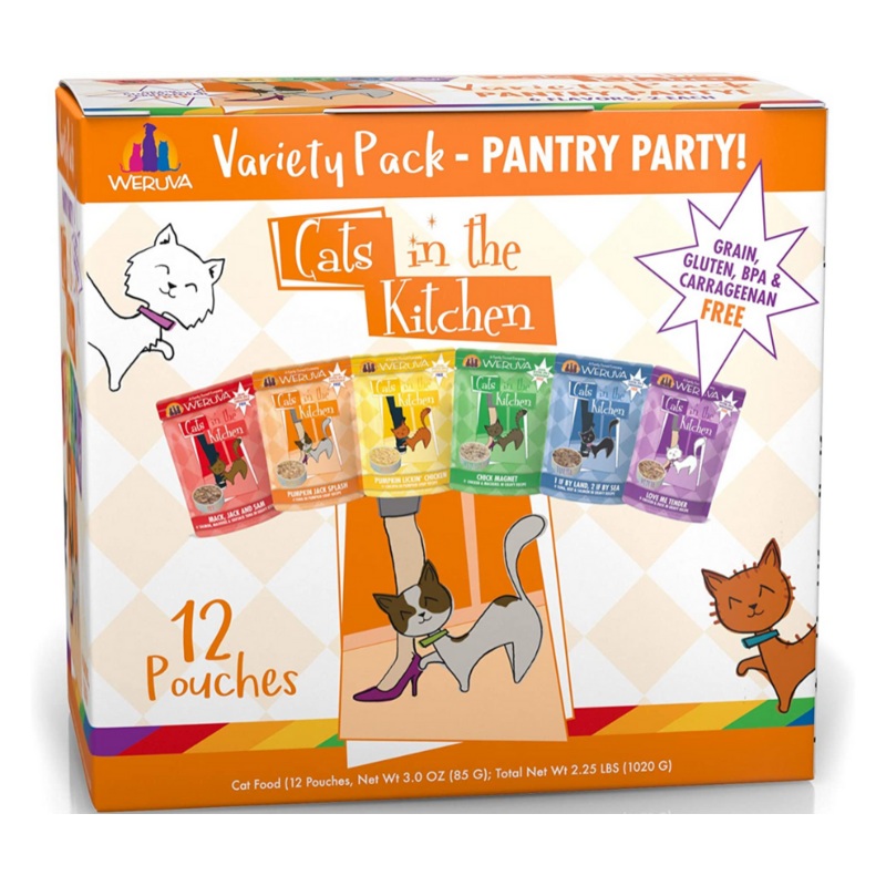 Weruva, Cats in the Kitchen - All Breeds, Adult Cat Grain-Free Cat Food Pouches, Variety Pack Canned Cat Food