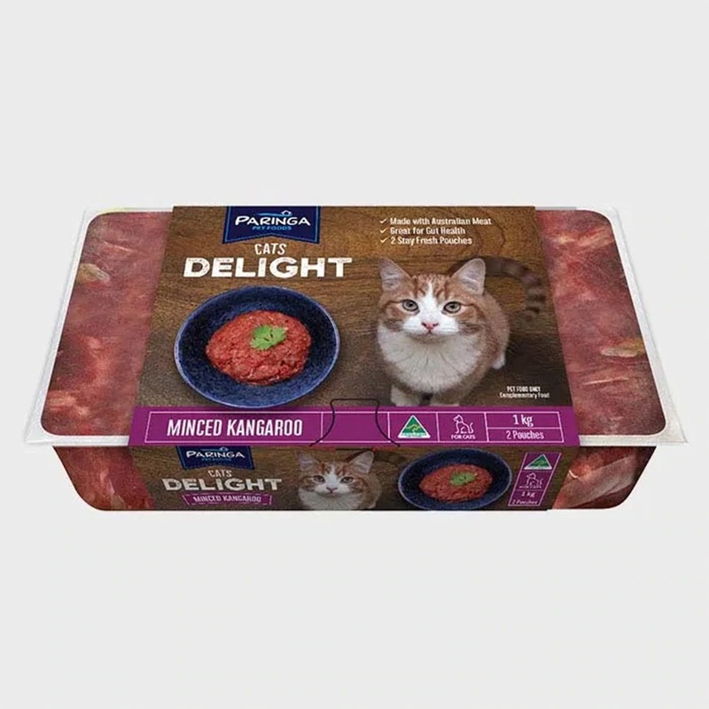 *FROZEN* Paringa Cats Delight Minced Kangaroo 1kg (2 x 500g)