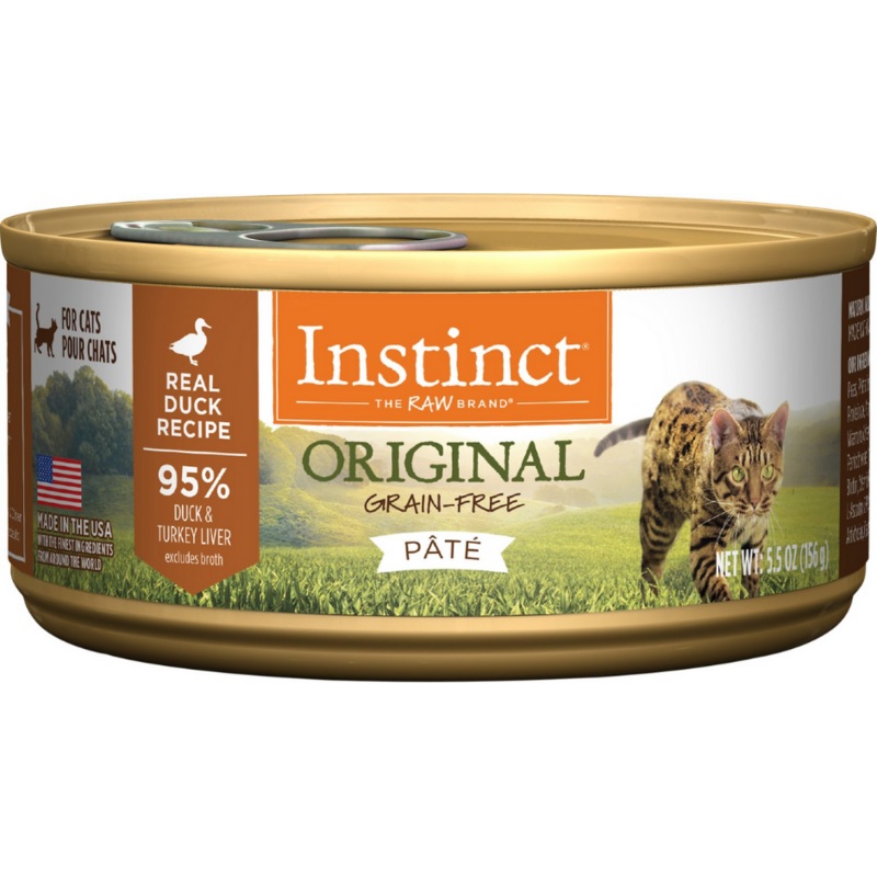 Nature's Variety, Instinct - All Breeds, Adult Cat Original Grain Free, Real Duck Pate Recipe Canned Cat Food