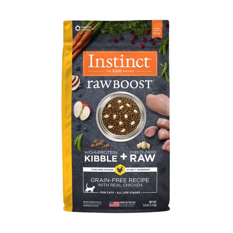 Nature's Variety Instinct, Raw Boost - All Cat Breeds, All Life Stages Grain-Free Real Chicken Recipe Dry Cat Food