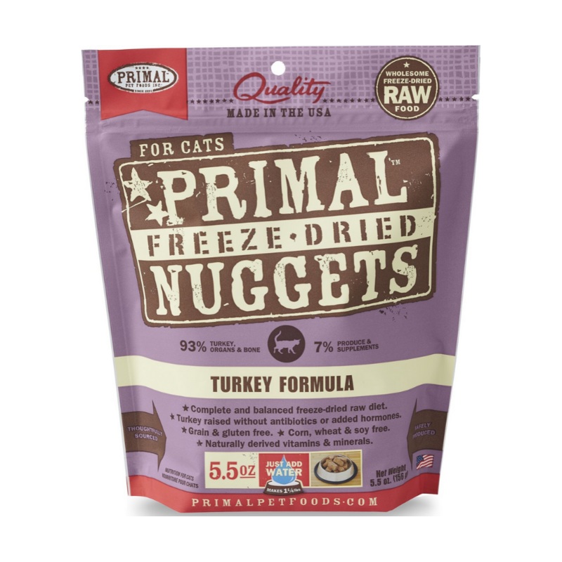 Primal Pet Foods Inc - All Cat Breeds, All Life Stages Raw, Freeze-Dried, Turkey Formula Dry Cat Food