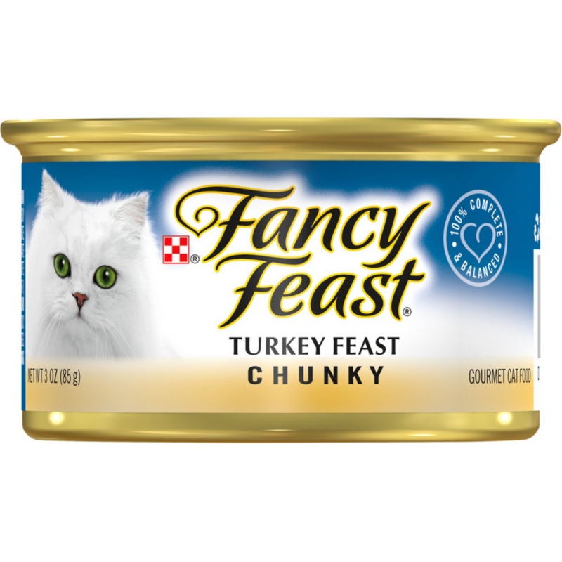 Purina Fancy Feast - All Breeds, Adult Cat Chunky Turkey Recipe Canned Cat Food