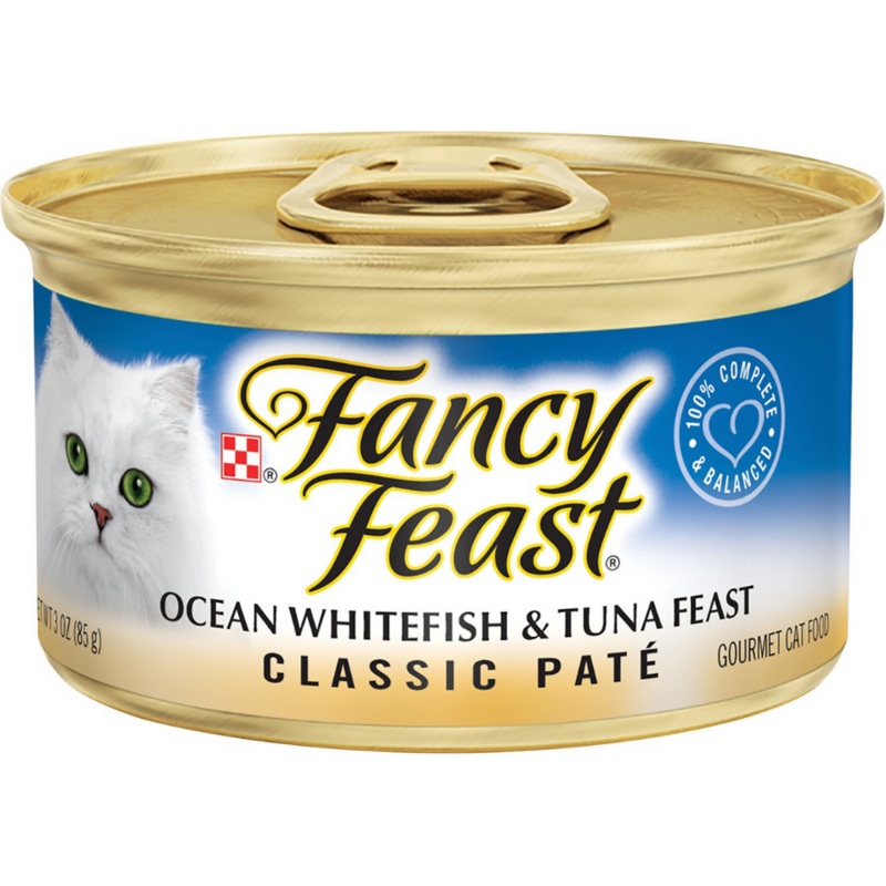 Purina Fancy Feast - All Breeds, Adult Cat Classic Pat Ocean Whitefish & Tuna Recipe Canned Cat Food