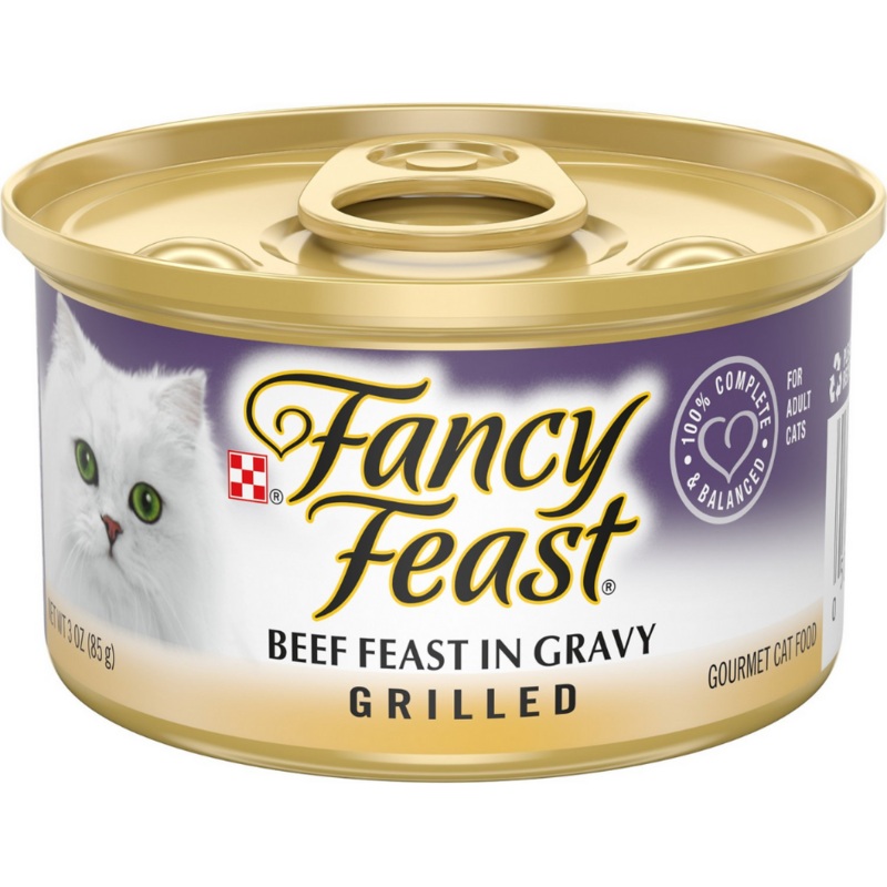 Purina Fancy Feast - All Breeds, Adult Cat Grilled Beef in Gravy Recipe Canned Cat Food