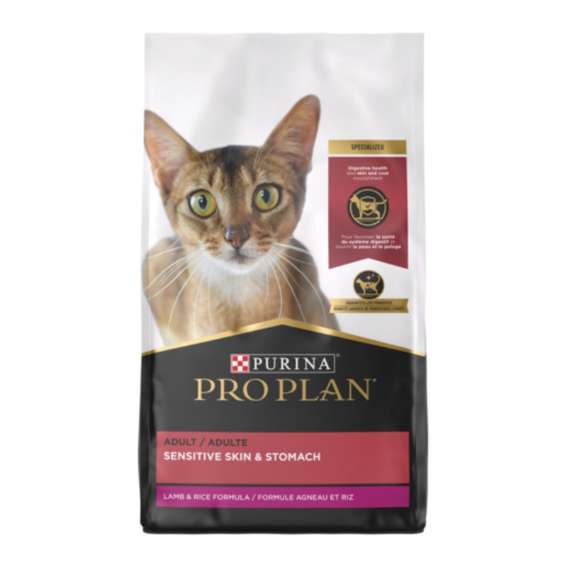 Purina Pro Plan - All Breeds, Adult Cat Sensitive Skin & Stomach Lamb & Rice Recipe Dry Cat Food