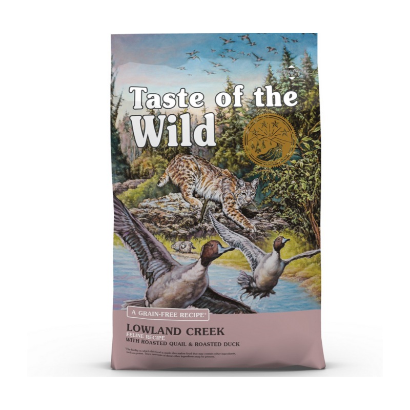 Taste of the Wild - All Cat Breeds, All Life Stages  Lowland Creek Feline, Roasted Quail & Roasted Duck Recipe  Dry Cat Food
