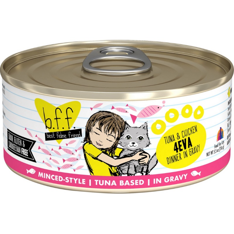 Weruva BFF, 4-Eva - All Cat Breeds, All Life Stages Tuna & Chicken Dinner in Gravy Canned Cat Food