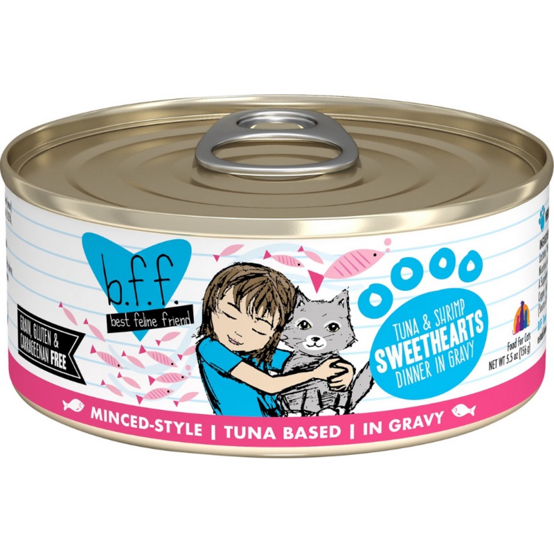 Weruva BFF, Sweethearts - All Cat Breeds, All Life Stages Tuna & Shrimp Dinner in Gravy Canned Cat Food