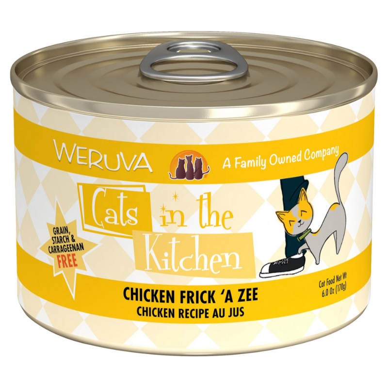 Weruva, Cats in the Kitchen - All Breeds, Adult Cat Grain-Free Chicken Frick 'A Zee Recipe Au Jus Canned Cat Food