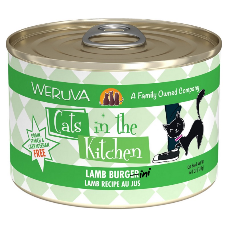 Weruva, Cats in the Kitchen - All Breeds, Adult Cat Grain-Free Lamb Burgini Lamb Recipe Au Jus Canned Cat Food