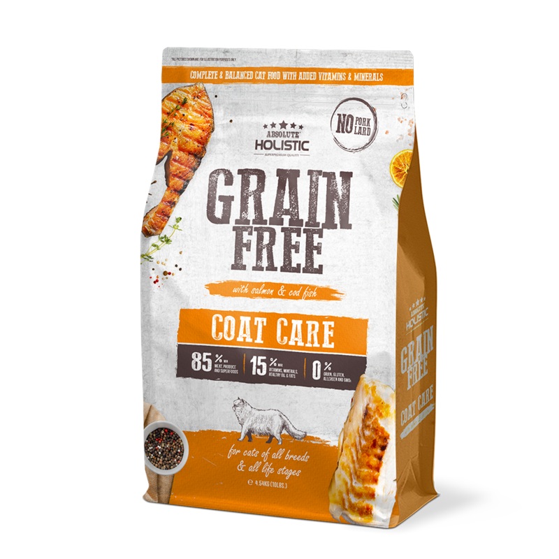 Absolute Holistic Cat Grain Free Coat Care Salmon & Cod Fish 10lb