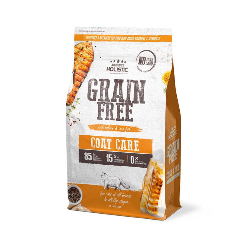 Absolute Holistic Cat Grain Free Coat Care Salmon & Cod Fish 3lb