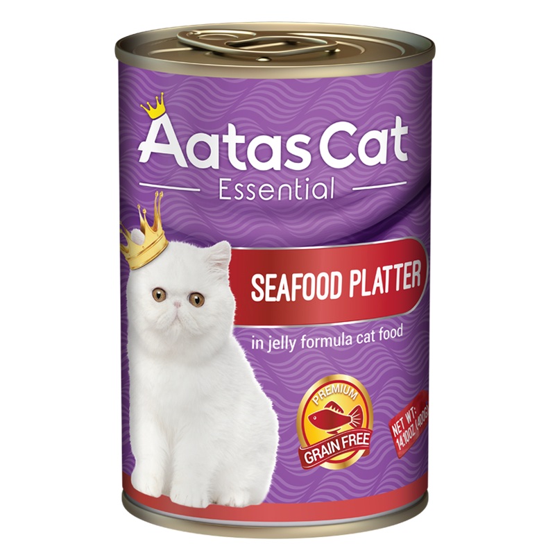 Aatas Cat Essential Seafood Platter in Jelly Formula 400g