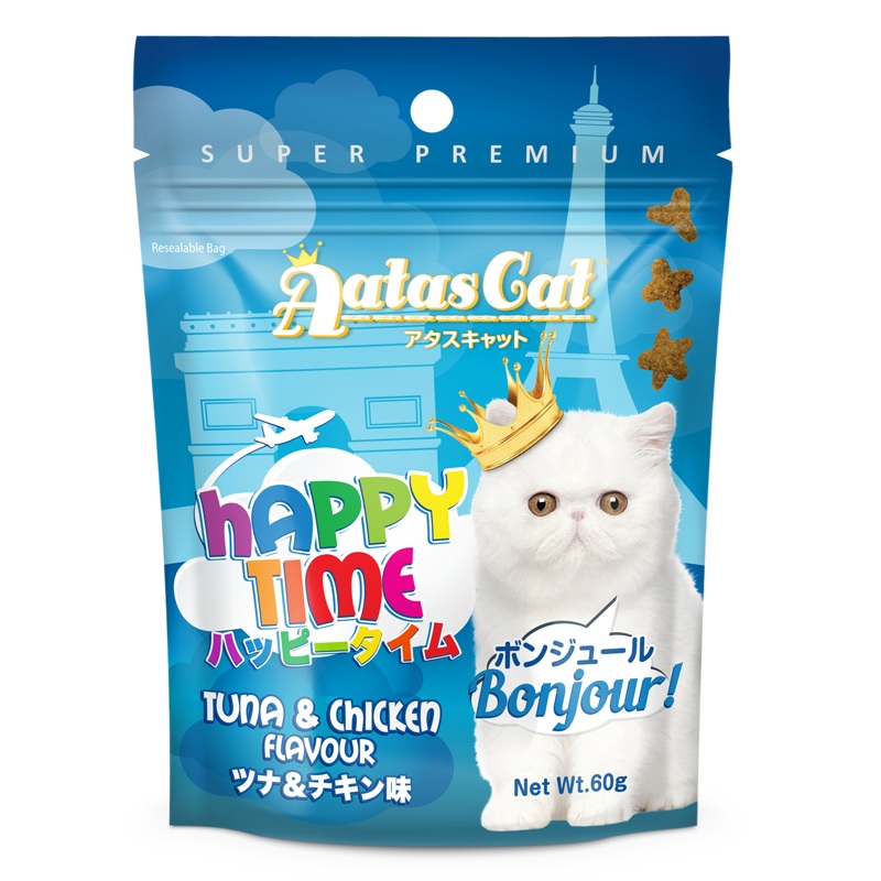 Aatas Cat Happy Time Bonjour! - Tuna & Chicken 60g