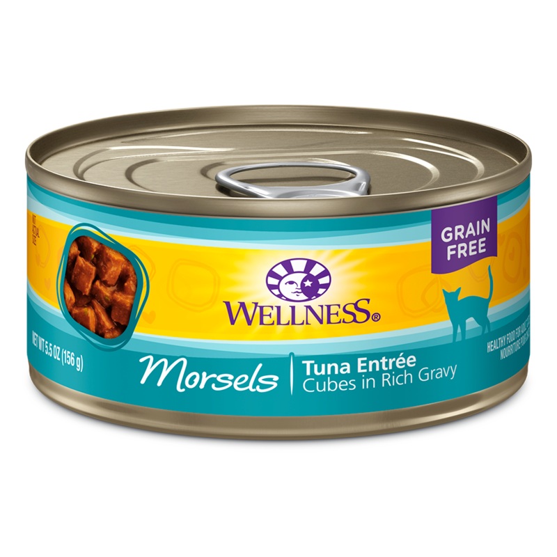 Wellness Cat Grain Free Morsels - Cubes in Rich Gravy Tuna Entree 5.5oz