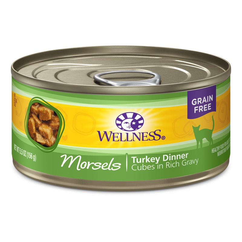 Wellness Cat Grain Free Morsels - Cubes in Rich Gravy Turkey Dinner 5.5oz