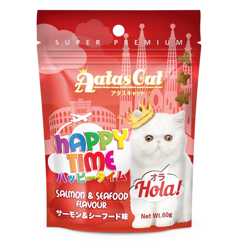Aatas Cat Happy Time Hola! - Salmon & Seafood 60g