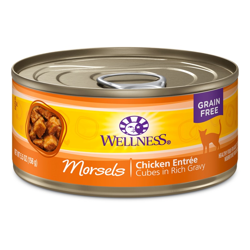 Wellness Cat Grain Free Morsels - Cubes in Rich Gravy Chicken Entree 5.5oz
