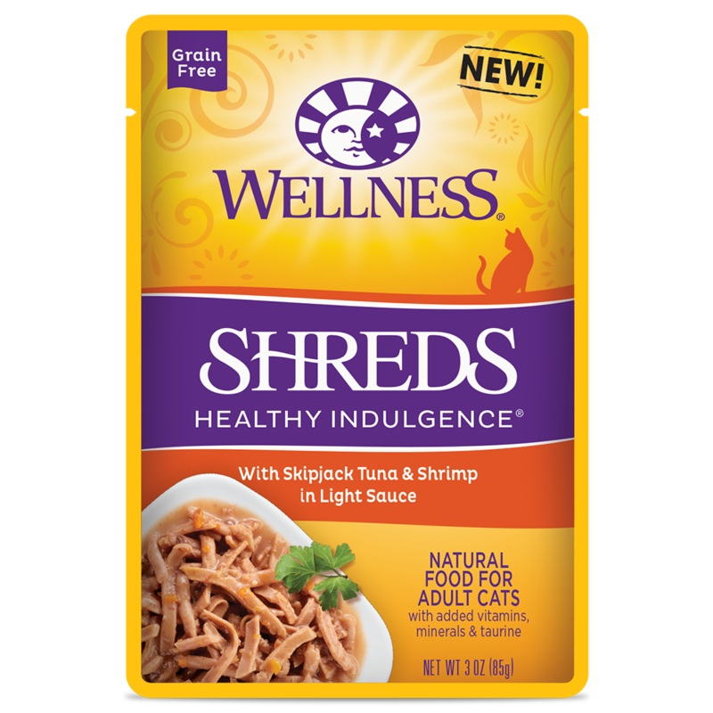 Wellness Cat Healthy Indulgence Shreds - Skipjack Tuna & Shrimp 3oz