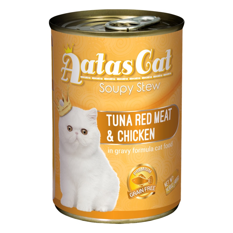 Aatas Cat Soupy Stew Tuna Red Meat with Chicken in Gravy 400g