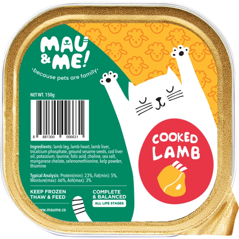*FROZEN* Mau&Me! Cat Cooked Lamb Complete & Balanced 150g