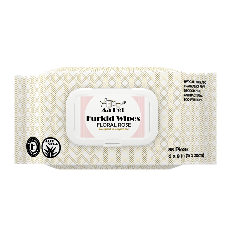 Aapet Furkid Wipes Floral Rose 88 Pieces